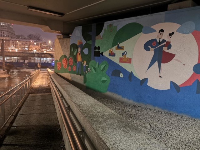 Nowy mural na rondzie Mogilskim