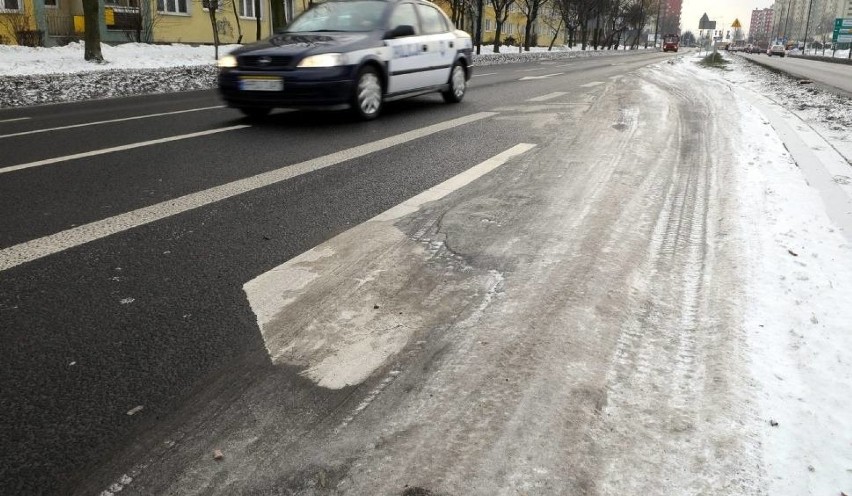 Oblodzone drogi w woj. śląskim 14 stycznia