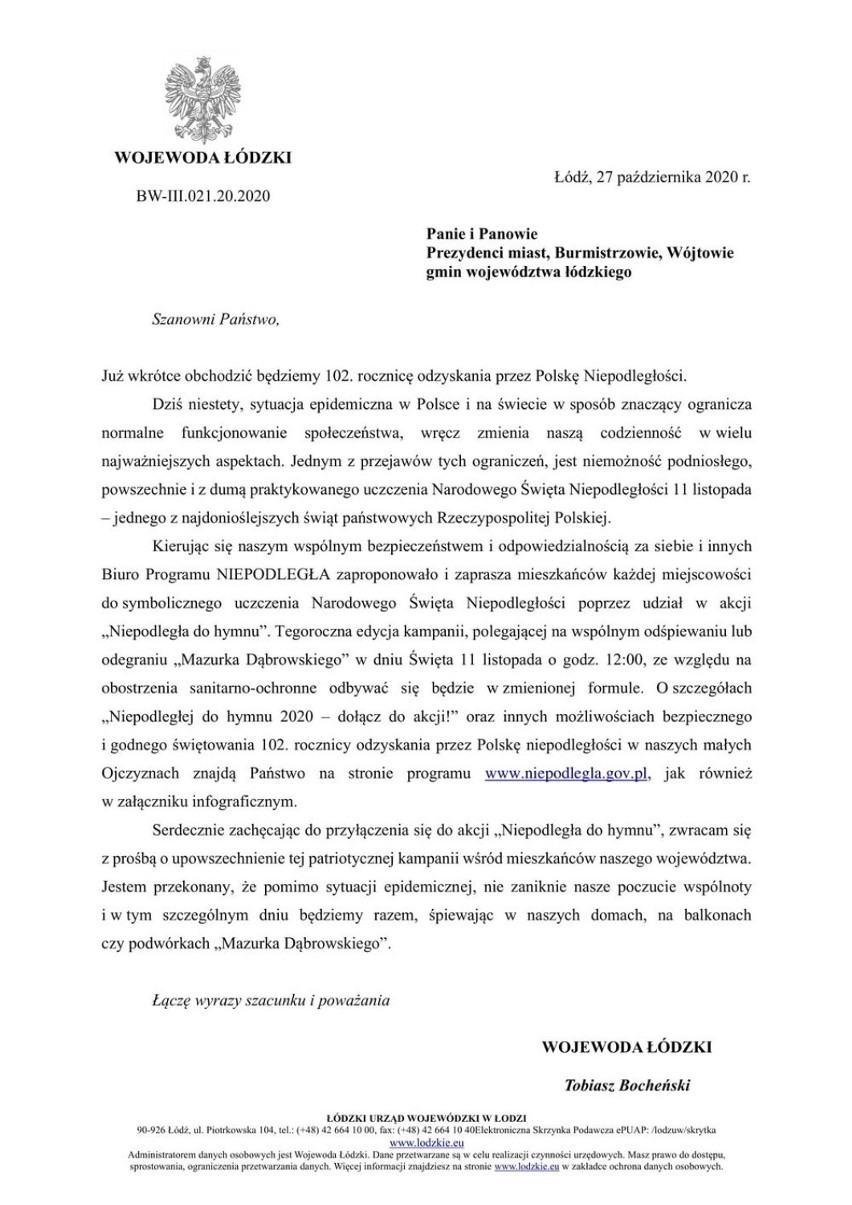 Święto Niepodległości 2020 w powiecie opoczyńskim. 11 listopada będzie inny, niż dotychczas