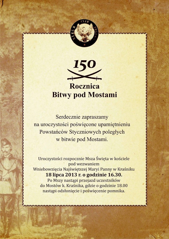 150. rocznica bitwy pod Mostami już w najbliższy czwartek, 18 lipca.