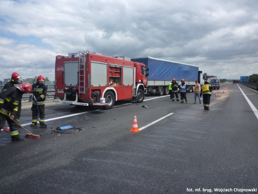 Wypadek na autostradzie A4 w Mysłowicach. Autostrada jest...