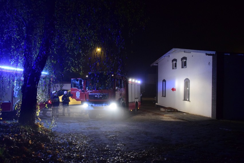 Pożar w budynku nieczynnego browaru w Żninie.