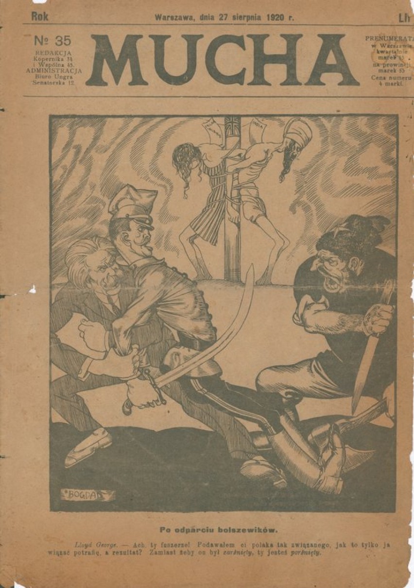 Strona tytułowa czasopisma "Mucha", nr 35 z 27 sierpnia 1920...