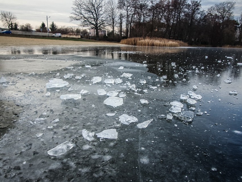 Jezioro Krzyckie w Gołanicach pod lodem 2022