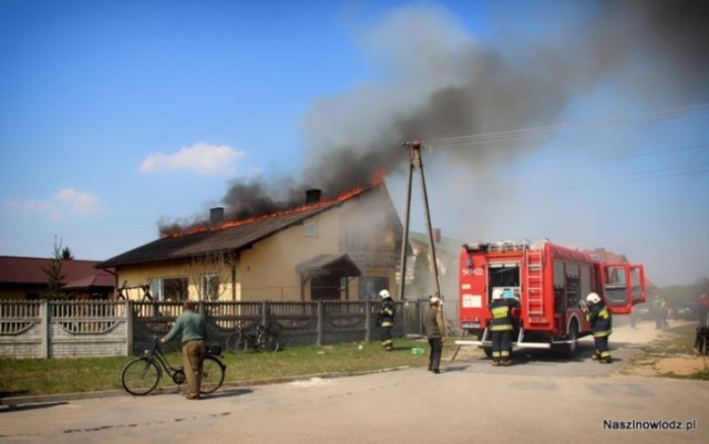 Pożar domu w Inowłodzu