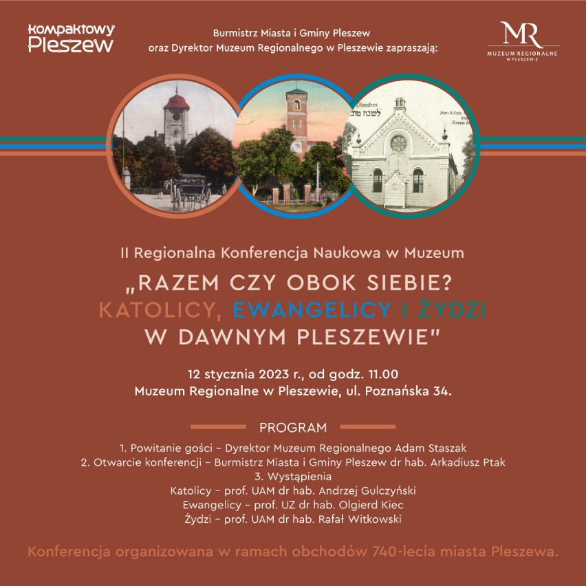 12 stycznia odbędzie się II Regionalna Konferencja Naukowa pt. „Razem czy obok siebie? Katolicy, Ewangelicy i Żydzi w dawnym Pleszewie”