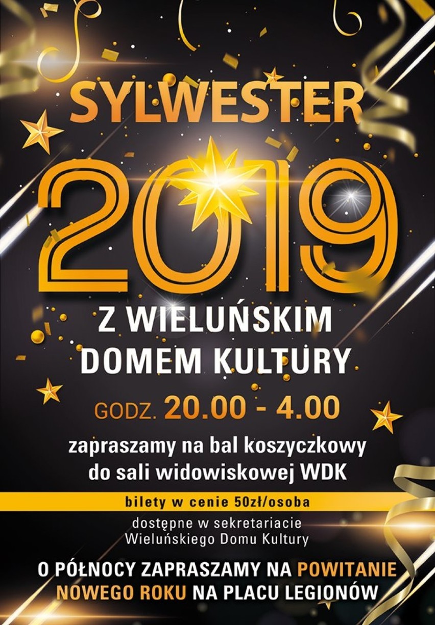 Sylwester 2019. Będą zabawy pod gwiazdami w Wieluniu, Wieruszowie, Działoszynie i Lututowie