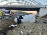 Trzy wypadki na autostradzie A1 w powiecie włocławskim. Lądował LPR. Zdjęcia