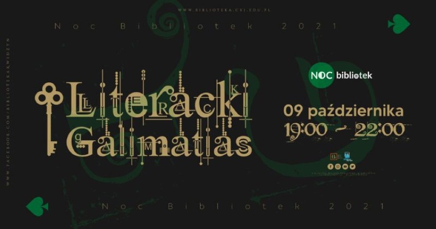 Noc Bibliotek w Kwidzynie. W tym roku wydarzenie odbędzie się pod hasłem "Literacki galimatias"