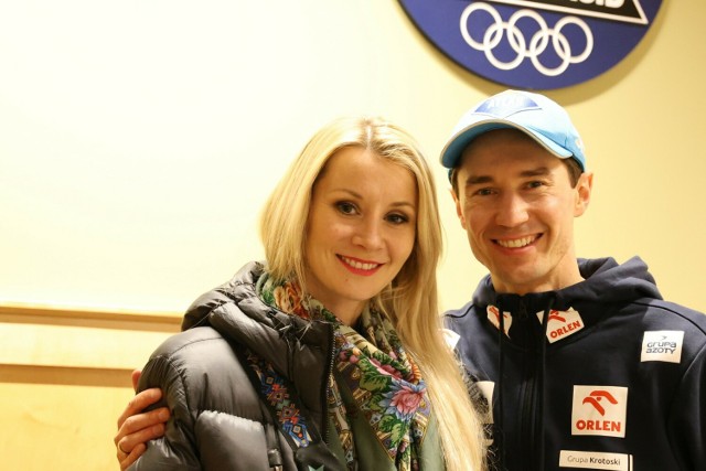 Kamil Stoch wraz z żoną Ewą Bilan-Stoch w Lake Placid