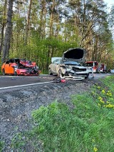 Wypadek w Bargłówce w gminie Sośnicowice. Zderzenie dwóch samochodów. Jedna osoba trafiła do szpitala 