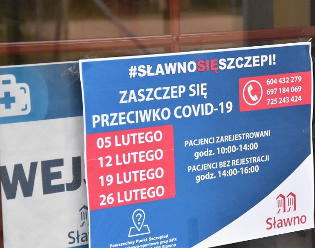 W Sławnie szczepienia bez rejestracji w lutym 2022 r. Miejsce - hala przy SP nr 3.