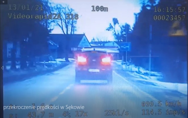 Kierowca pędził przez Sękowo z prędkością blisko 100 km/h!