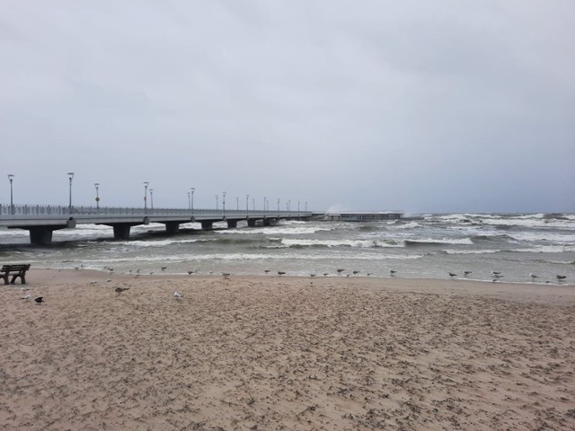 Silny wiatr w Kołobrzegu