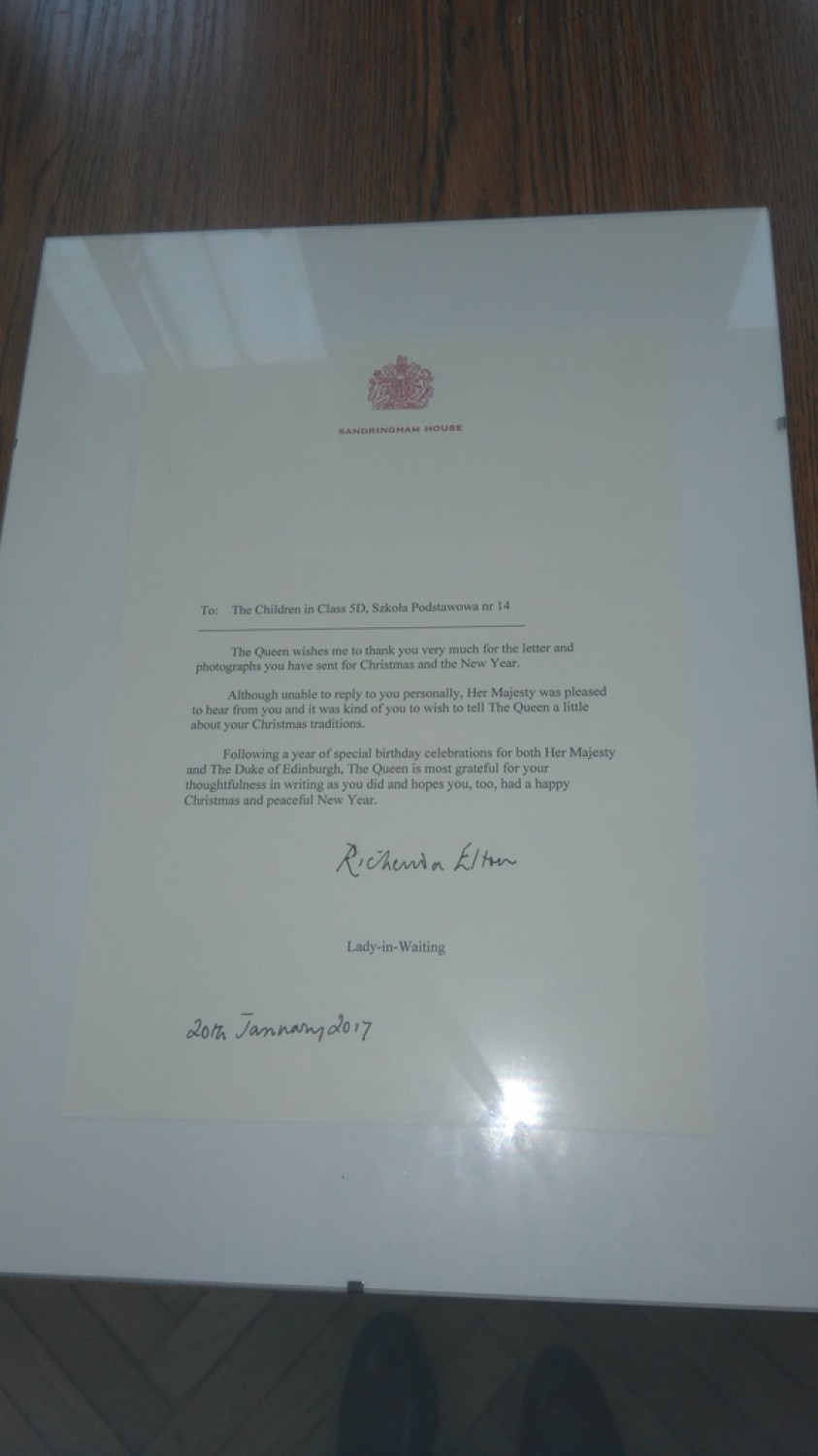 Uczniowie SP 14 dostali list od królowej Elżbiety II [FOTO]
