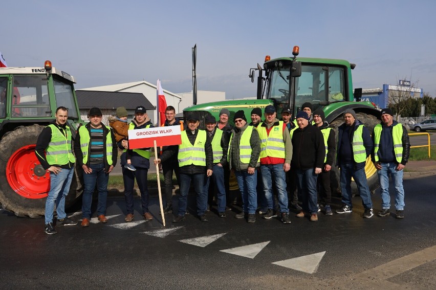 Trwa kolejny protest rolników w Grodzisku Wielkopolskim....