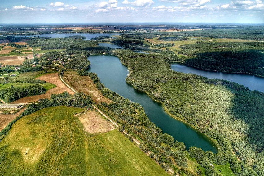 Jezioro Stołuń z lotu ptaka