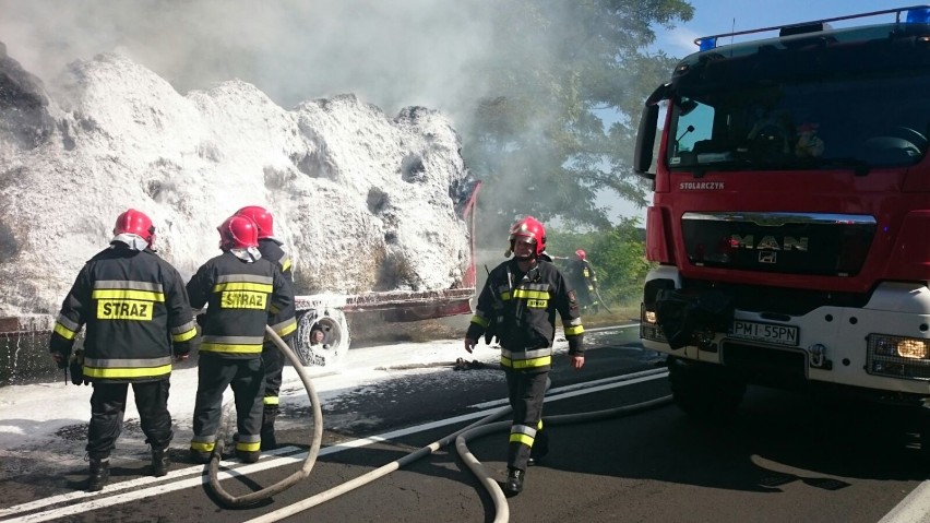 Pożar na drodze krajowej nr 24