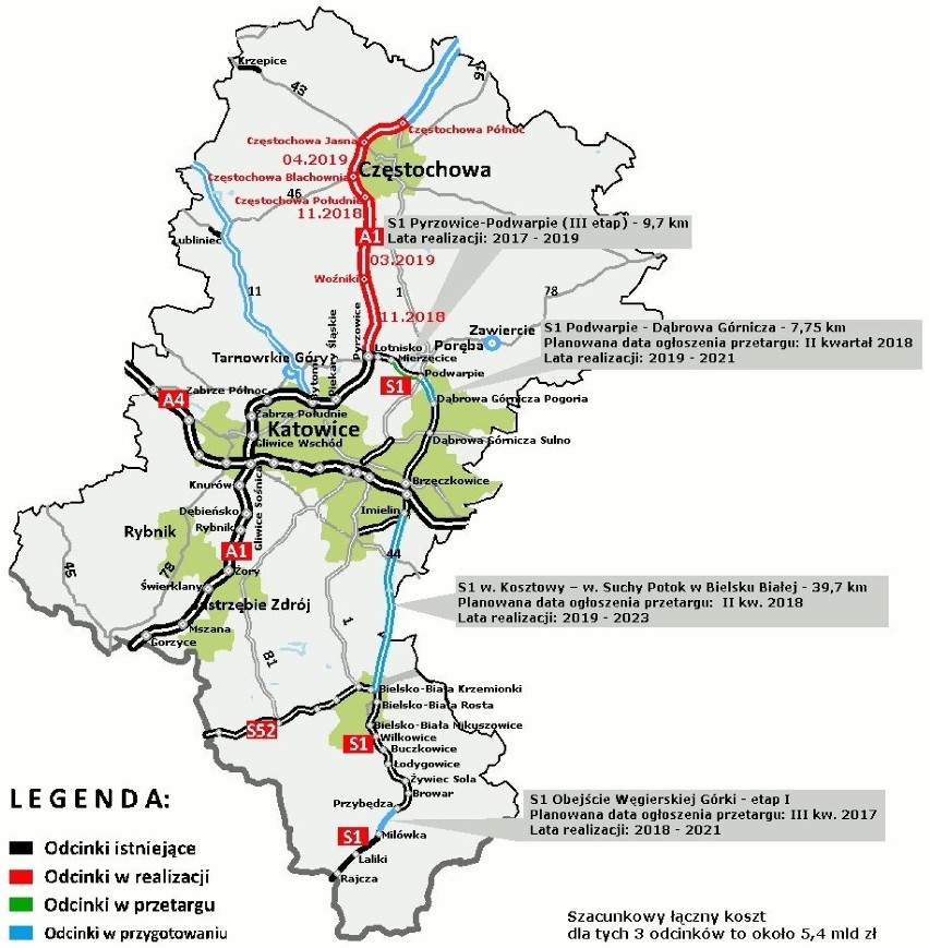 S1 między Podwarpiem i Pyrzowicami - wykonawca odmówił podpisania umowy