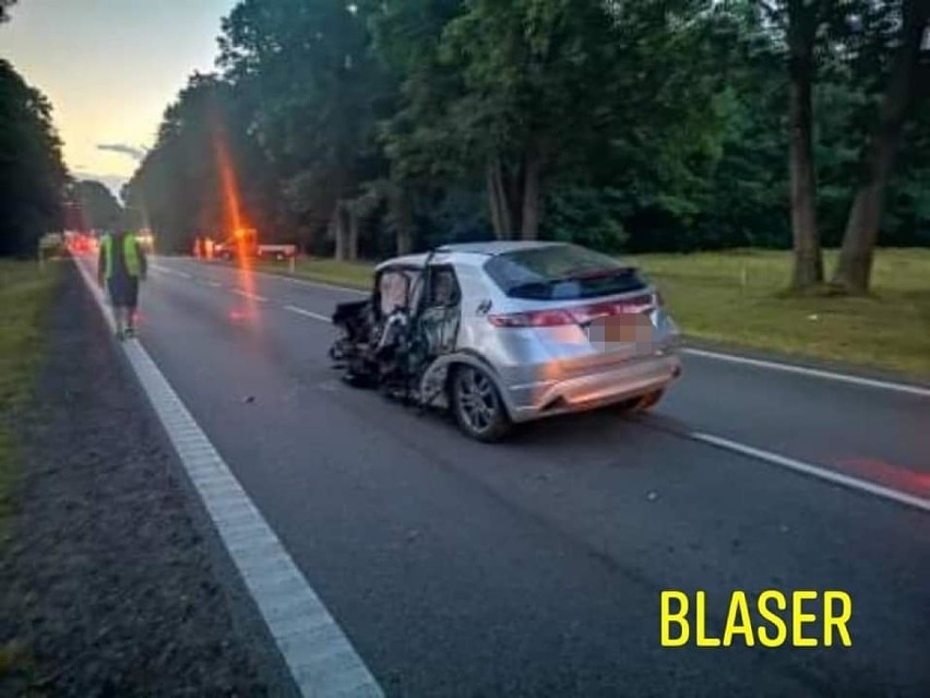 Wypadek w Bożympolu Wielkim. Kierowca hondy na "podwójnym gazie" i bez uprawnień |ZDJĘCIA