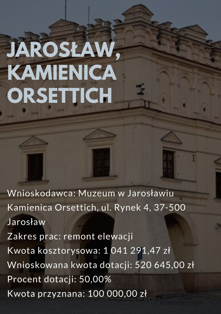 Sprawdź, na ratowanie których zabytków w Jarosławiu otrzymano dotację od Wojewódzkiego Urzędu Ochrony Zabytków!
