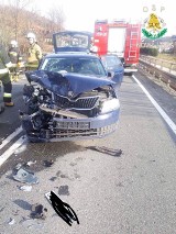 Wypadek w Nowej Wsi. Zderzenie dwóch samochodów osobowych [ZDJĘCIA]