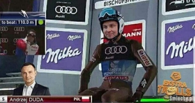 Andrzej Duda na nartach w Wiśle. Aktywność prezydenta wywołała falę memów. Zobacz je w galerii zdjęć
