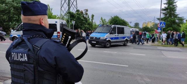 Policja zabezpieczała mecz pomiędzy Radomiakiem, a Koroną Kielce.