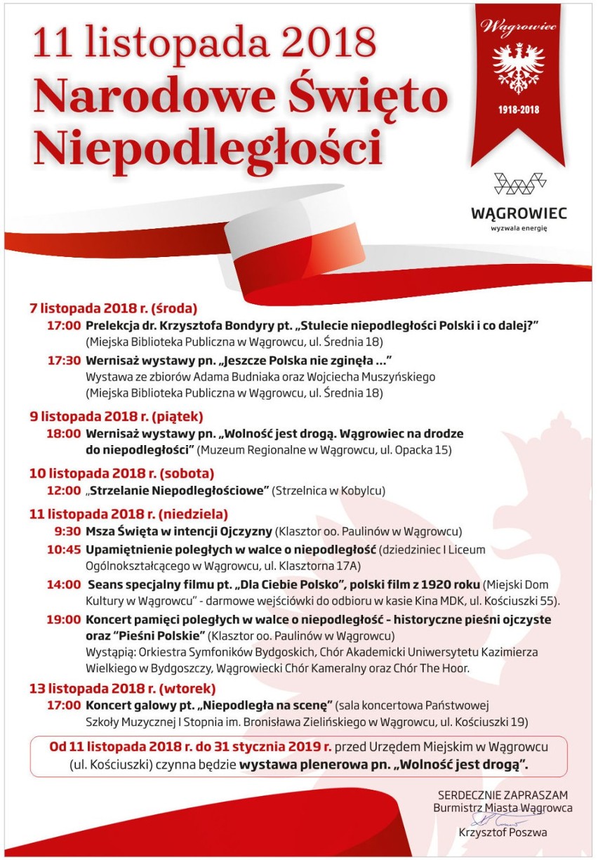 Obchody Święta Niepodległości w Wągrowcu: co się będzie działo 11 listopada. Sprawdzamy 