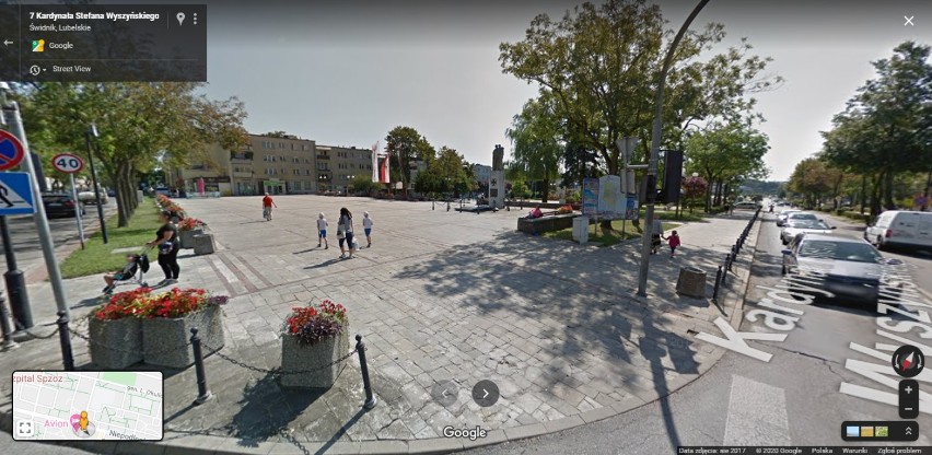 Kamery Google Street View jeździły po Świdniku w 2013 i 2019 roku screen z Google Street View