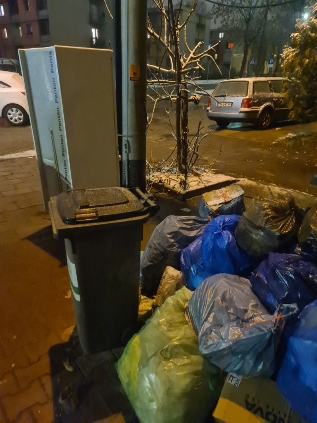 Z posesji przy ulicy Mielczarskiego 117 w Kielcach nie są odbierane śmieci - twierdzą mieszkańcy, zniknął też pojemnik na odpady.
