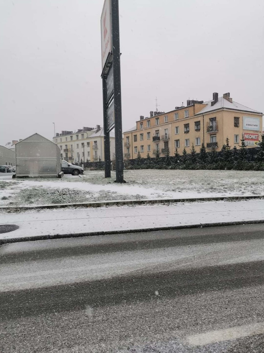 Oborniki. Pierwszy opad śniegu w powiecie obornickim