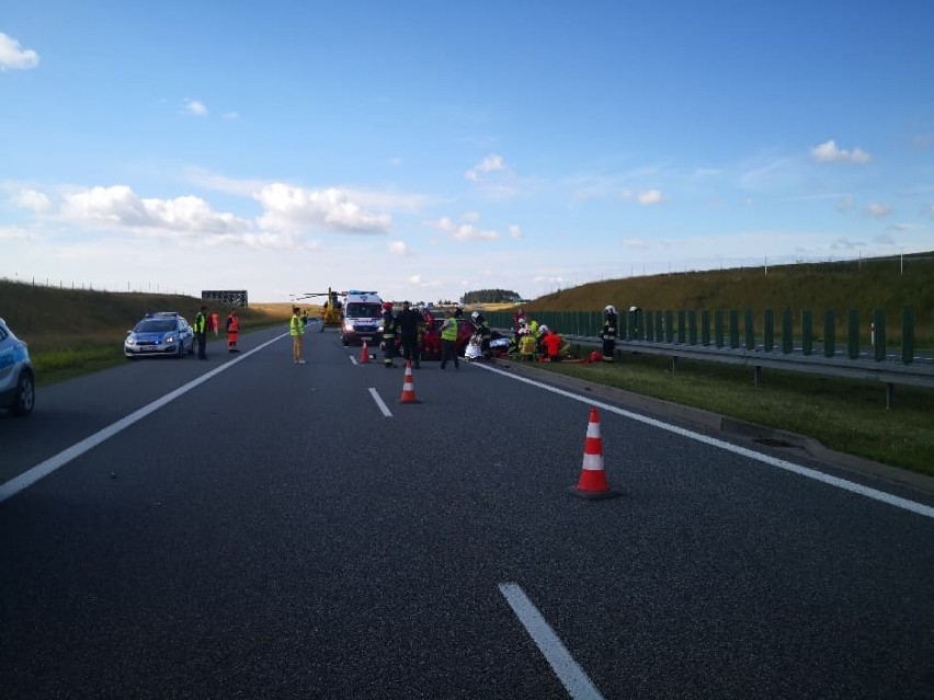 Wypadek drogowy na autostradzie A1 [9.07.2020]