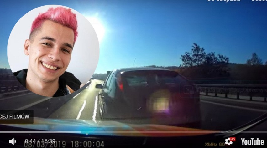 Kraków. Stłuczka znanego youtubera na autostradzie A4. Jest filmik z kolizji Friza