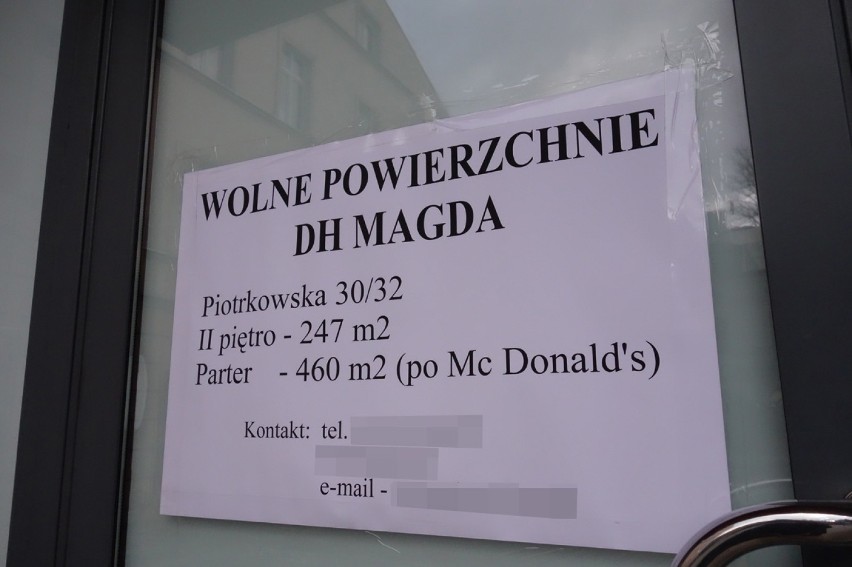McDonald's w domu handlowym Magda w Łodzi został zamknięty