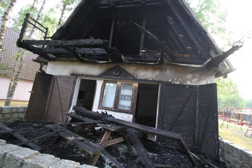 Pożar w Kujankach - spłonął domek letniskowy