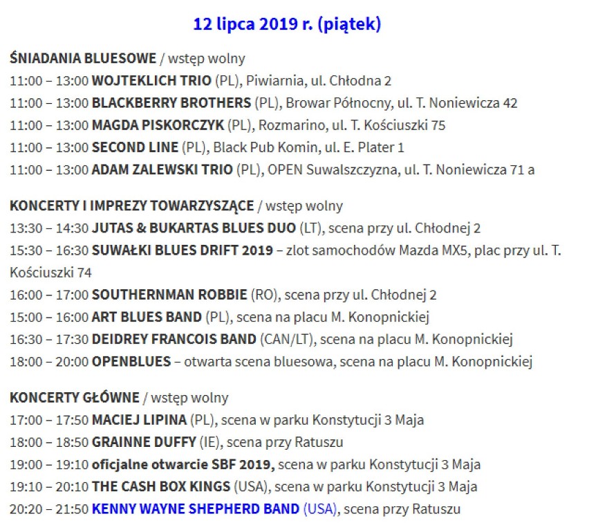 Suwałki Blues Festival 2019. Rozpoczyna się święto fanów bluesa [PROGRAM]