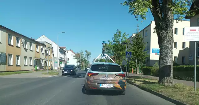 Wóz z kamerą na ulicy Kościuszki w Szczecinku