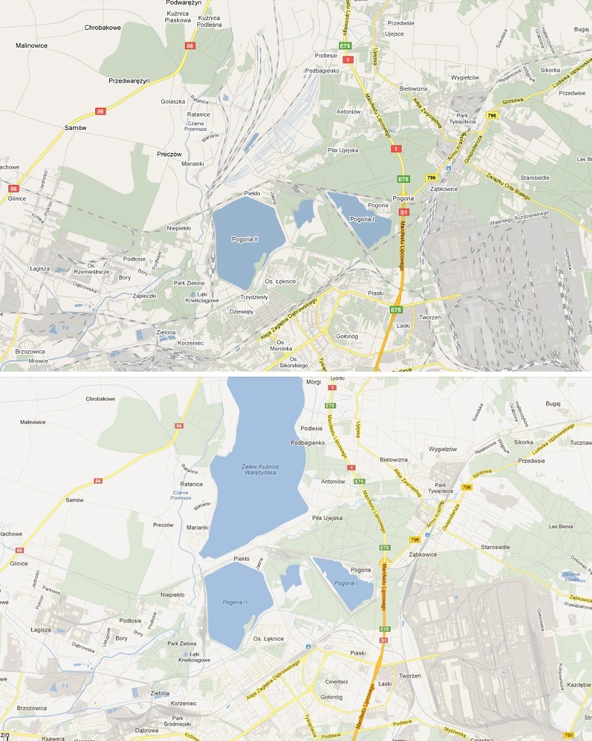 Google Maps zaktualizowało część map satelitarnych w Polsce. W końcu uwzględniono Pogorię IV