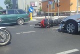 Motocyklista zderzył się z osobówką w Zielonej Górze. Ranny został zabrany do szpitala [ZDJĘCIA]