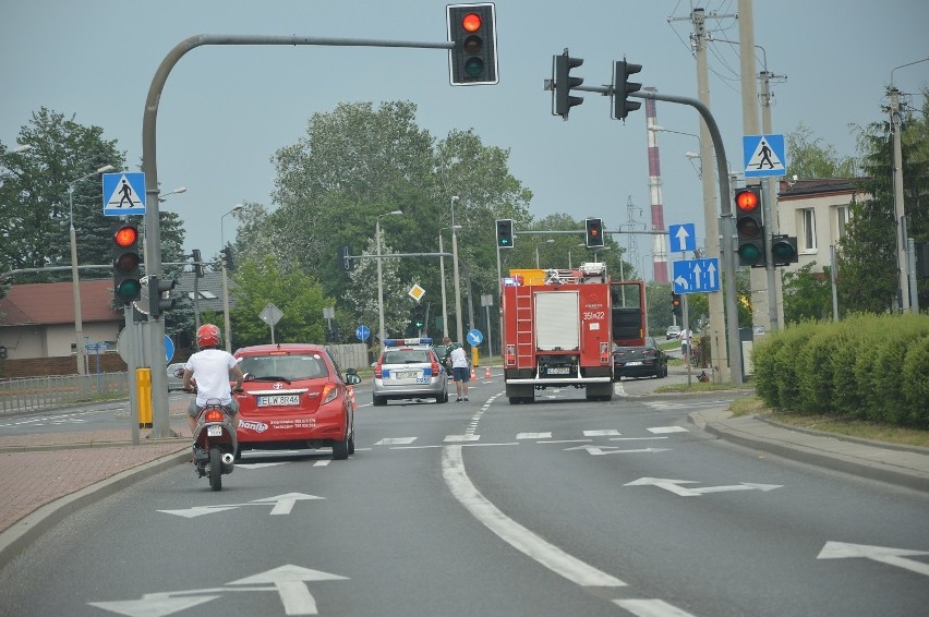 Kolizja na ulicy Widok w Skierniewicach