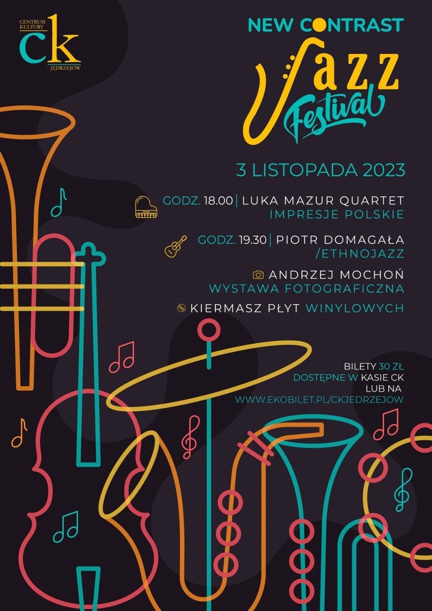 Festiwal jazzowy "New Contrast Jazz Festival" w Jędrzejowie. Zagrają Luka Mazur Quartet i inni artyści. Zobacz program imprezy