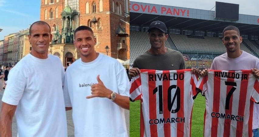 Rivaldo i Rivaldinho podczas spaceru na Rynku i na stadionie...