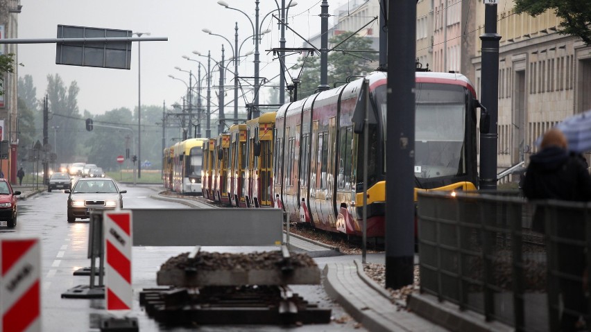 Na Kościuszki tramwaje stały w korkach