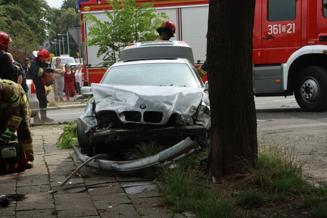 Wypadek na ulicy Lotniczej w Legnicy.
