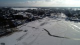 Tajemnicze znaki na jeziorze. Ińsko w zimowej szacie. Zdjęcia z lotu ptaka autorstwa Elżbiety Paluch z firmy usługowej ELKA