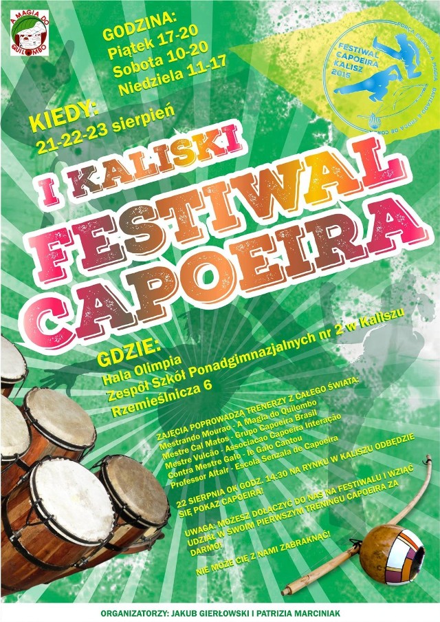 Festiwal Capoeira odbędzie się w weekend w Kaliszu