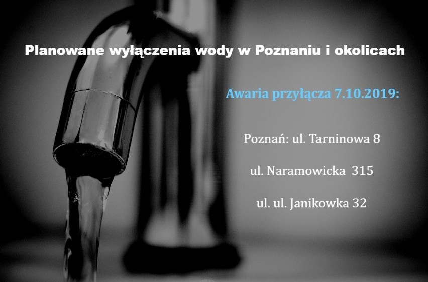 Aquanet zapowiada wyłączenia wody w Poznaniu i okolicach, w...