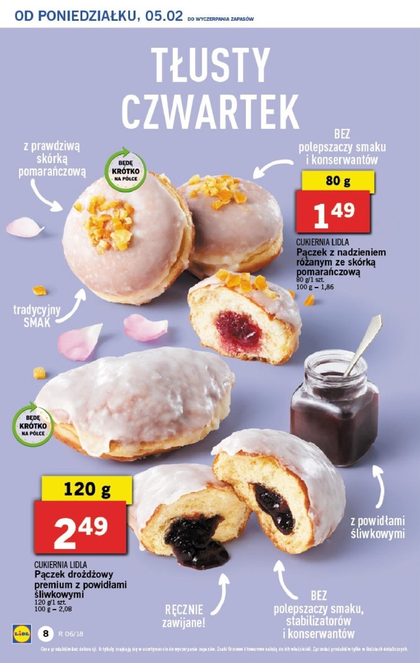 Pączki w Lidlu - cena TŁUSTY CZWARTEK 2018