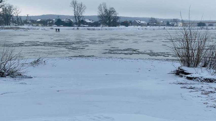 Ciechanów. Atak zimy widać także na Odrze. Na rzece pojawiła się kra. Wzrasta stan wody w dopływach Odry, także na Baryczy [ZDJĘCIA] 